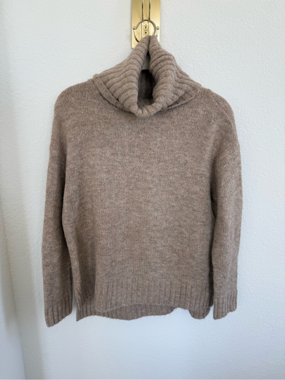 Vici Cozy Taupe Turtleneck Sweater - women’s